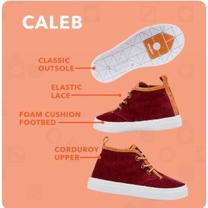 NWT - Oomphies Calab style - burgundy colored corduroy  outer footwear size 11Y